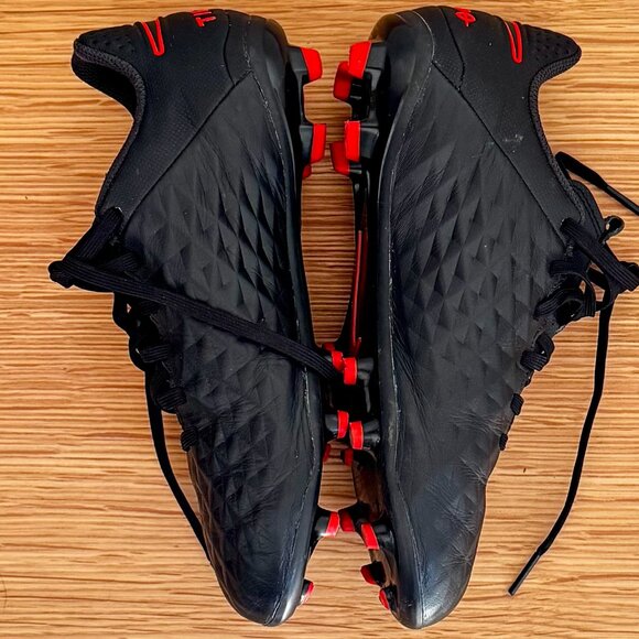 NIKE TIEMPO LEGEND 8 ACADEMY MG BLACK RED 4 YOUTH SOCCER CLEAT BOOT SHOE FOOT - Picture 4 of 8